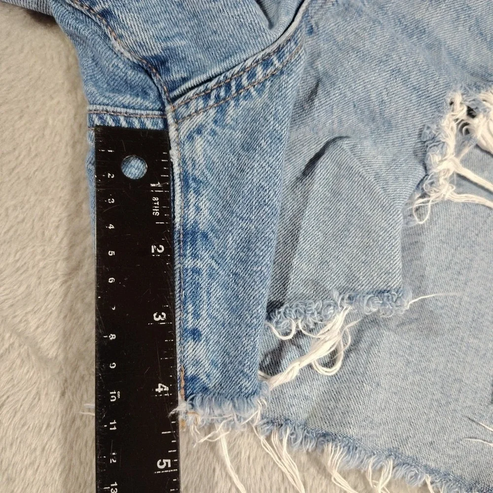 American Eagle Denim Shorts 10 Baggy Mom Distressed Destroyed Festival Bohemian